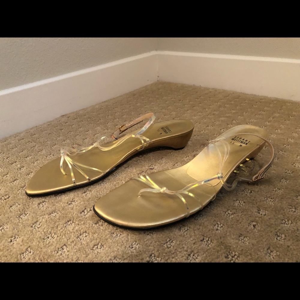 Stuart Weitzman Athena Mystic Vinyl Sandal Size 11M